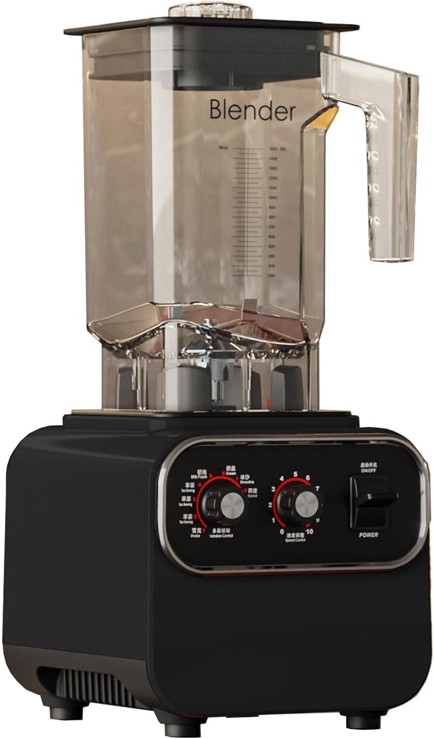 Smoothie Blender Maker, High Performance Blender 1600 W For Kitchen with 8 Preset Programs, 10 Control Speed, Powerful Blender 30000 RPM, Ice Crush Blender Maker (Colour: Black,