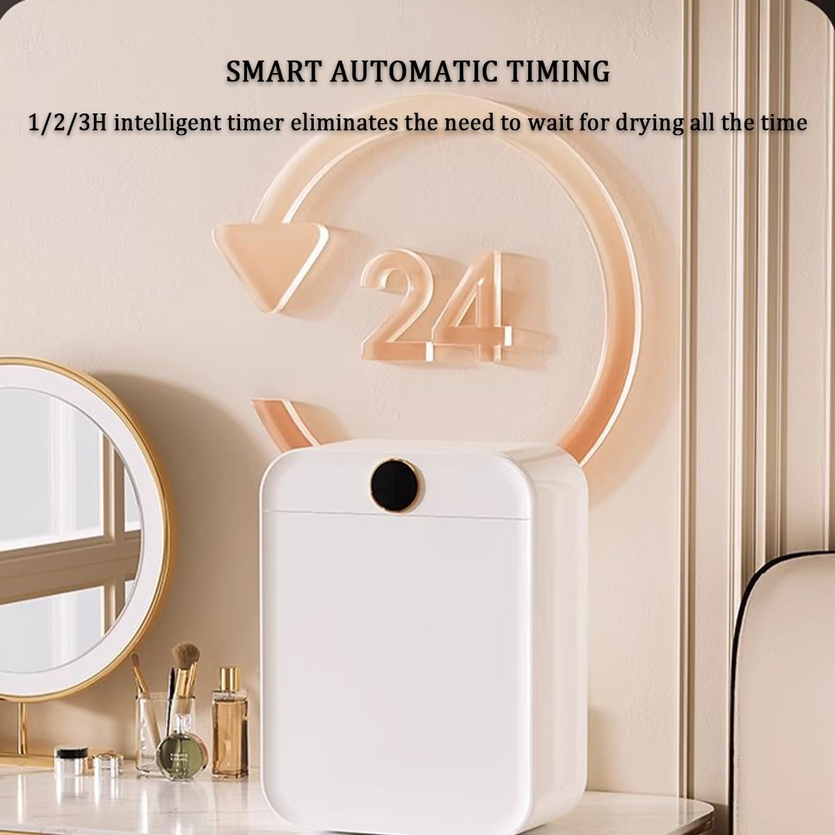 Compact Vented Tumble Dryer, 8L Small Tumble Laundry Dryer with Smart Touch Screen, Timer and 2 Heat Settings