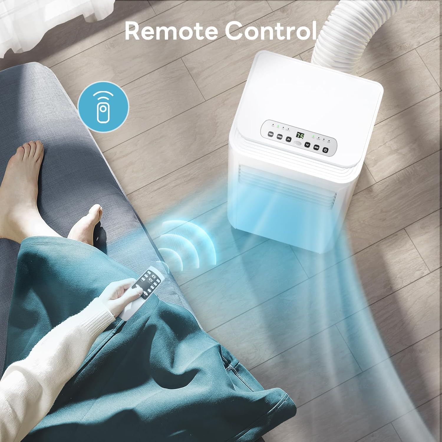 ZAFRO 10000BTU Portable Air Conditioner Cooling, Dehumidifier & Fan, 3 Speed, Remote Control, 24-Hour Timer, LED Display