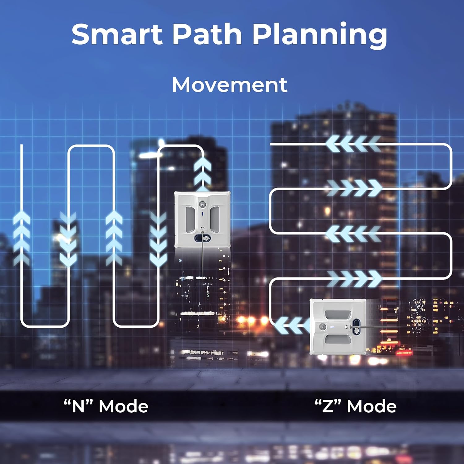 HUTT Auto Window Cleaning Robot A1, Upgraded 4 Water Spray & 6000PA High Suction Power Window Cleaner with Laser Sensor Detection, Perfect for High-Rise Windows, Tiles and Glass