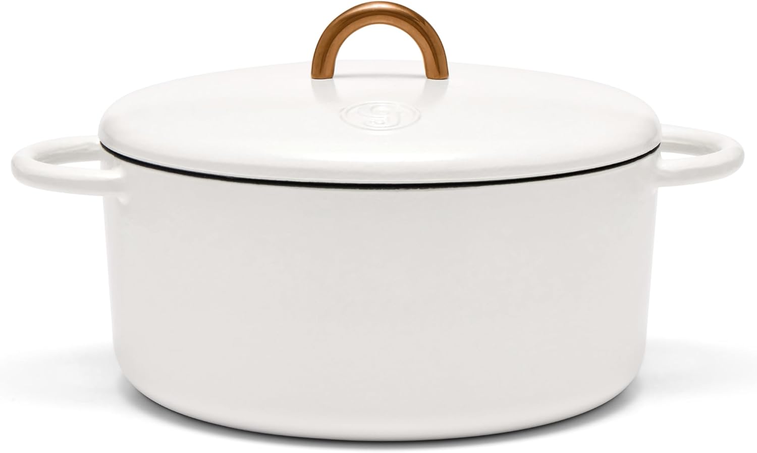 Great Jones Dutch Baby Dutch Oven with Lid (Salt, 3.5-Quart) | Enameled Cast Iron, Round Shape | Safe for Stovetops & Ovens up to 500°F | Space-Saving & Dishwasher-Friendly | Small-Batch Cooking