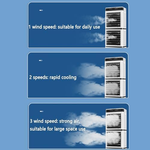 Mobile Air Conditioners, Portable Evaporative Air Cooler, Cooling Fan with Remote,12h Timer,14l Water Tank,3 Speeds, Personal Swamp Cooler for Room Office Garage Indoor Outdoor Use(95cm(37.4in))