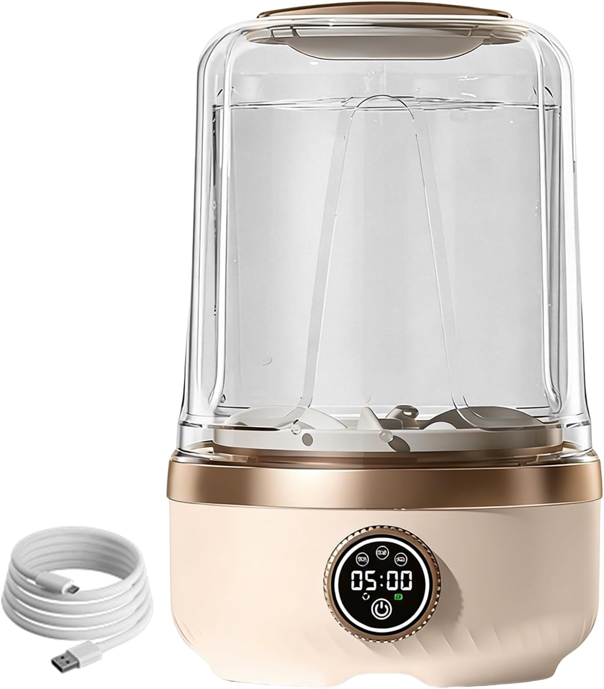 3 Gear Rechargeable Clothing Washer, 2L Rechargeable Panty Washing Machine, Small Portable Socks Cleaner, High Frequency Vibration Agitation, Laundry Appliances, Compact Travel Gear