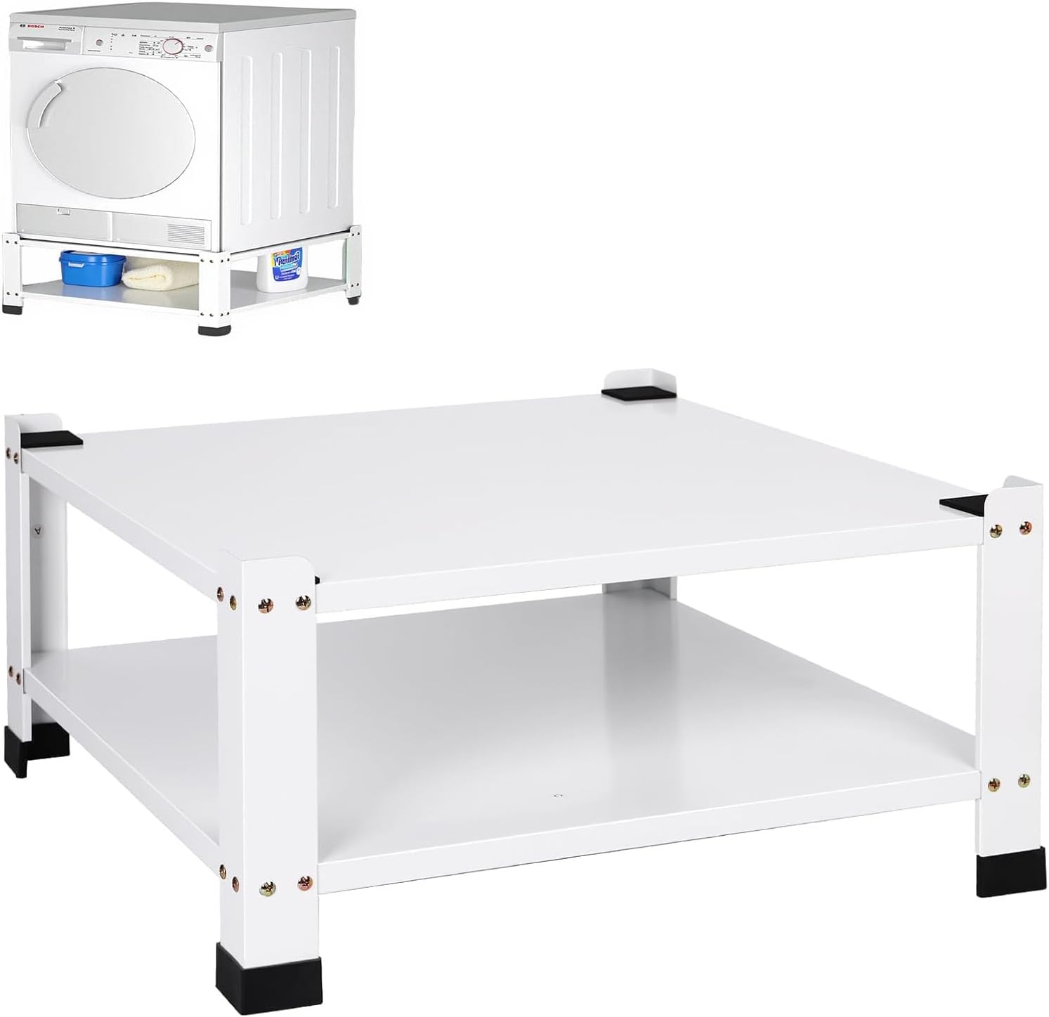 Washer Dryer Laundry Pedestals Base with Storage Shelf, Washer and Dryer Stand Universal Platform, 28.3
