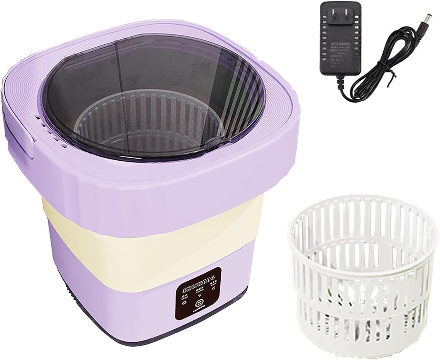 Portable Washing Machine, Mini, Foldable, Washer, Small Washing Machine, for Underwear, Socks, Baby Clothes (Color : Purple)