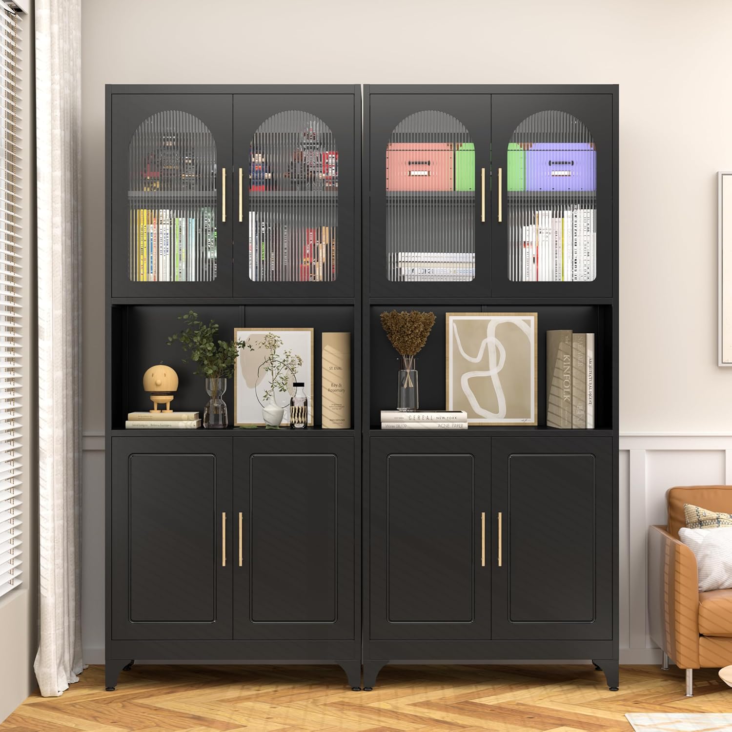 Metal Kitchen Pantry Storage Cabinet，75