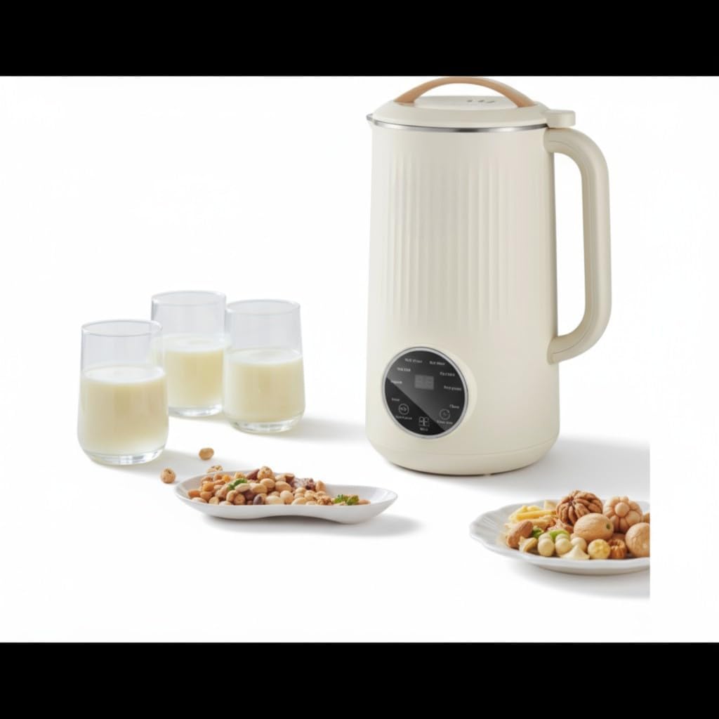 8 in 1 Nut Milk Maker Blender, 32oz Homemade Soy, Almond, Oat, Coconut, Plant Based and Non Dairy Beverages, Automatic Soybean Machine With Delay Start/Keep Warm/Boil Water, Cream