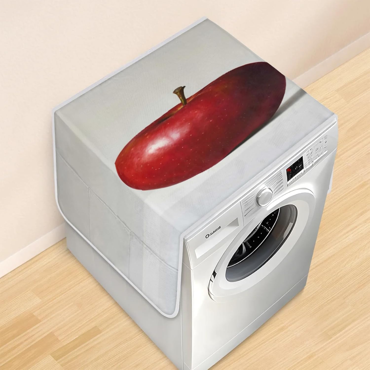 Red Apples Washer and Dryer Covers for the Top, Fruit Printed Non-slip Washer Cover, Washer Top Protector Washing Machine Cover for Laundry Home