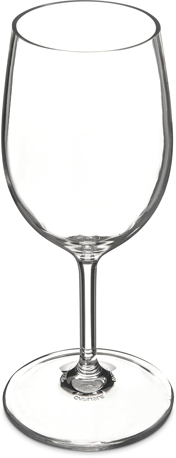 Carlisle FoodService Products Alibi Wine Glass for Restaurants, Catering, Kitchens, Plastic, 8 Ounces, Clear, (Pack of 24)