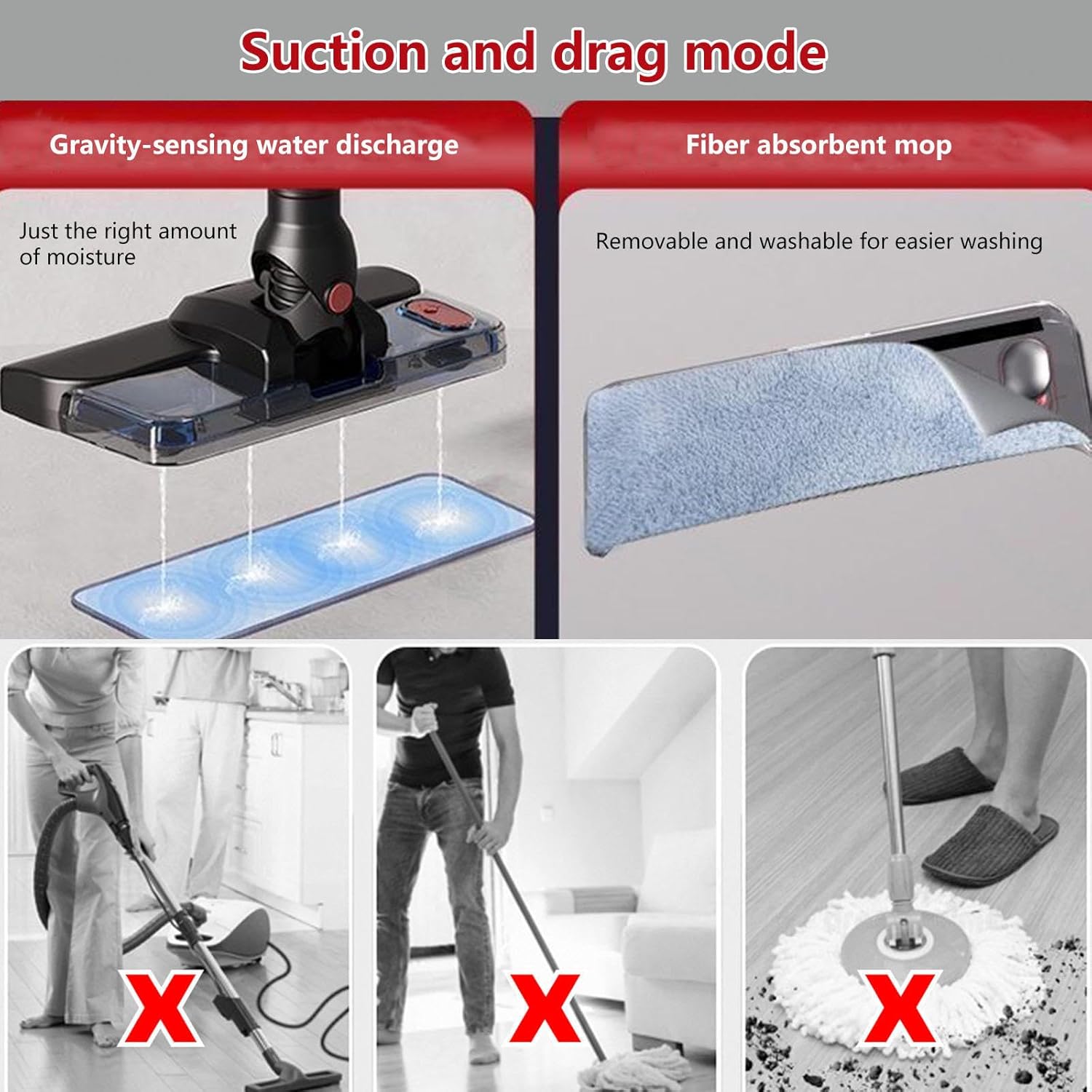 Lightweight and Versatile Aspiradora Y Trapeador para Piso 18Kpa, 35mins Runtime, Rechargeable, Vacuum Cleaner All in One Carpet Vacuum for Kitchen, Bedroom, Living Room,White