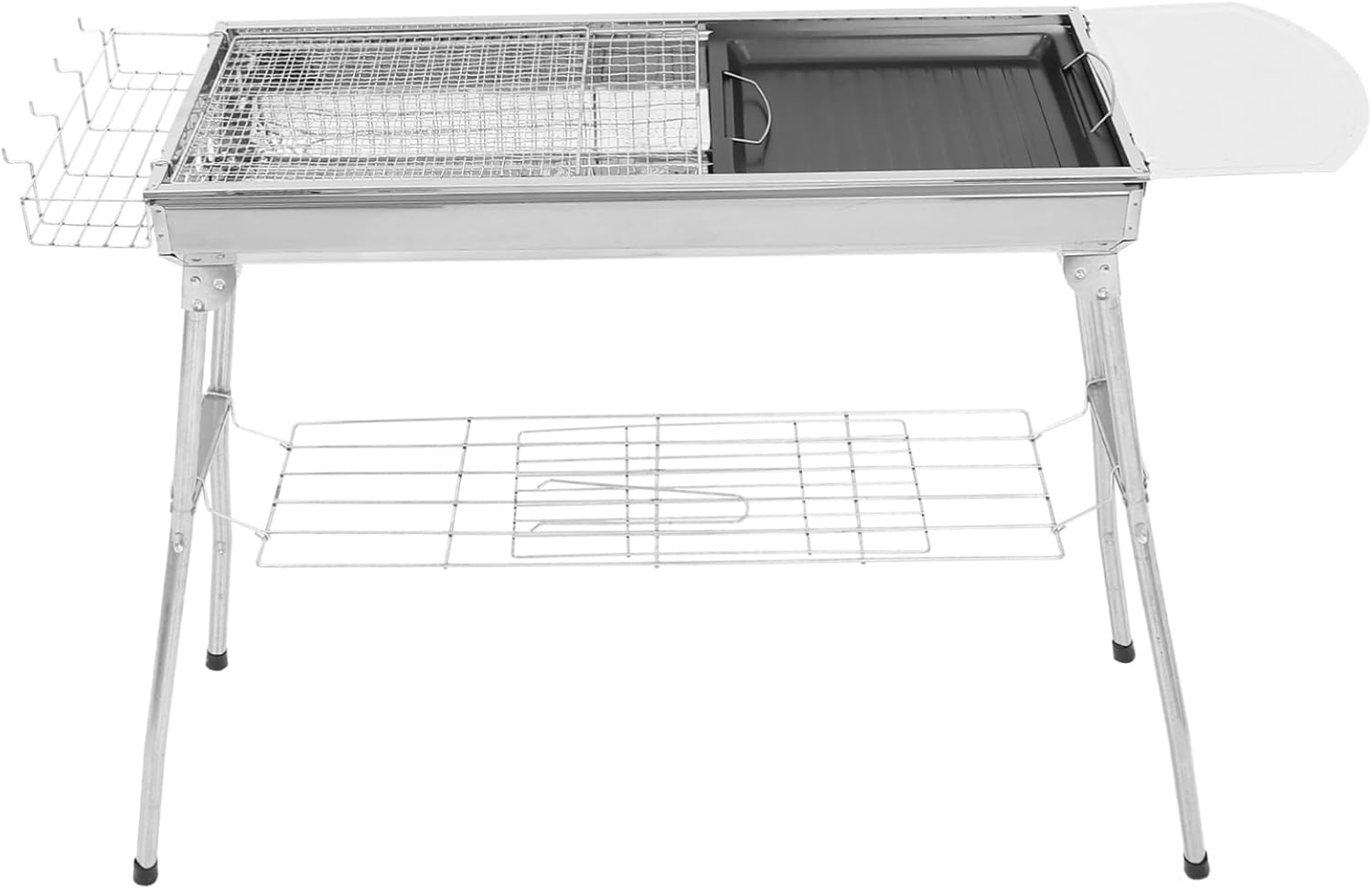 MERRYHAPY 1set Portable Folding Mesh Net and Pan Barbecue Rack for Outdoor Camping Picnics and Backyard Use Easy to Clean and Store