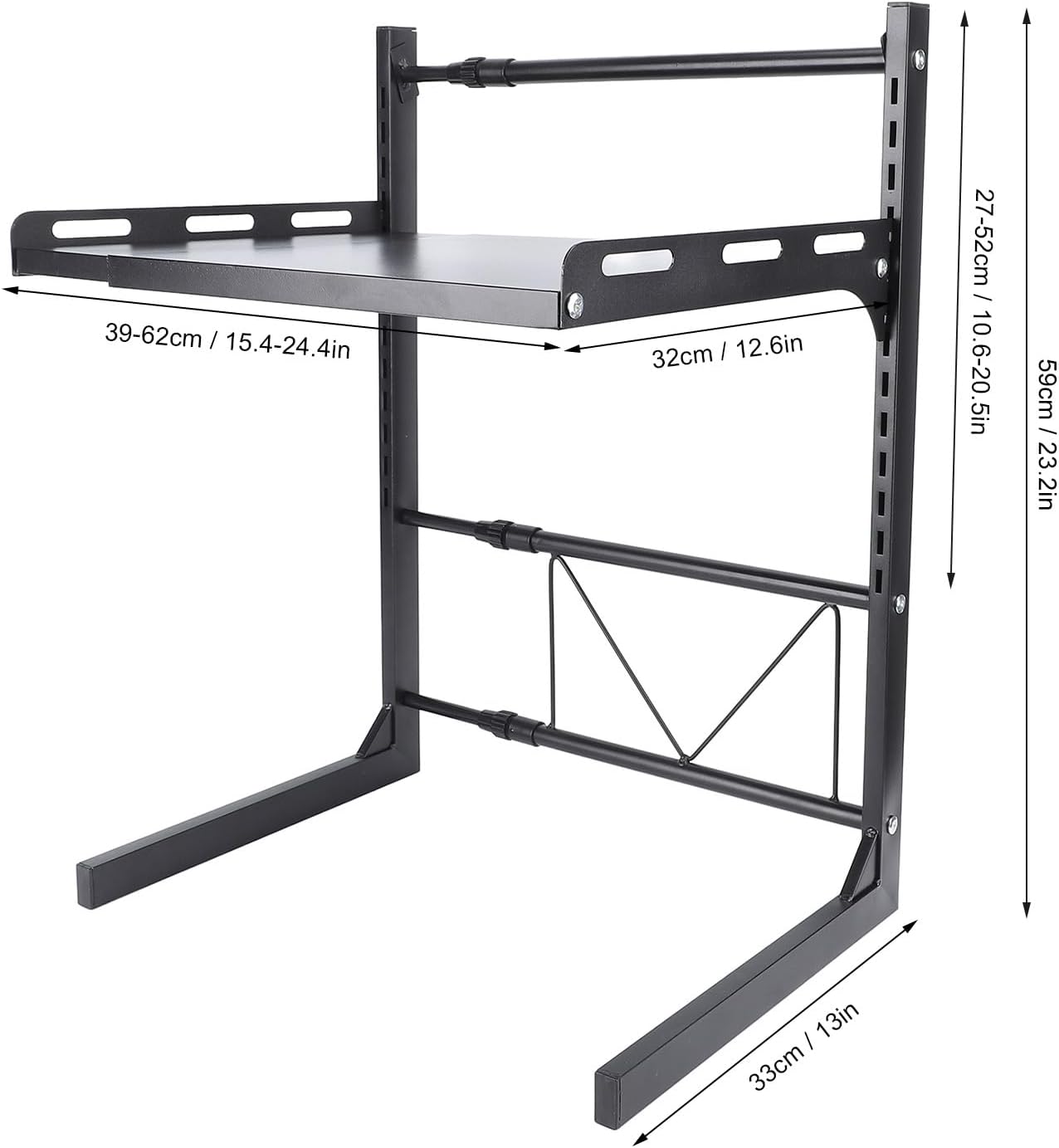 Microwave Oven Expandable Countertop Storage Rack Adjustable Carbon Steel Microwave Shelf Kitchen Organizer