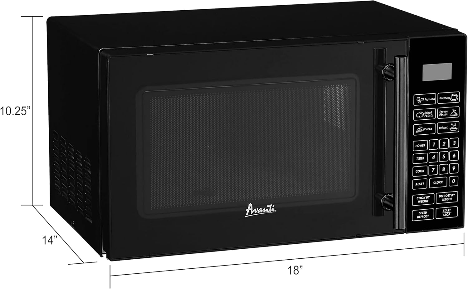 Avanti MT81K1BH Microwave Oven 700-Watts Compact with 6 Pre-Set Cooking Settings, Speed Defrost, Electronic Control Panel and Glass Turntable, 0.8 Cu.Ft., Black