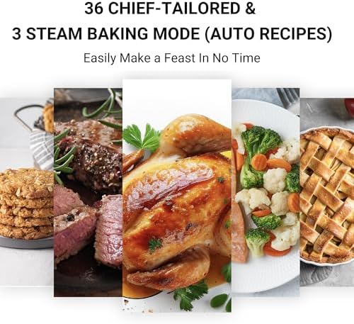 TOSHIBA 6-IN-1 Compact Steam Oven, Combi Oven Countertop with Convection Steam & Bake, Ferment, Air Fryer, Slow Cook, Smart APP Control, 36 Preset Menus and Steam Cleaning, 20L