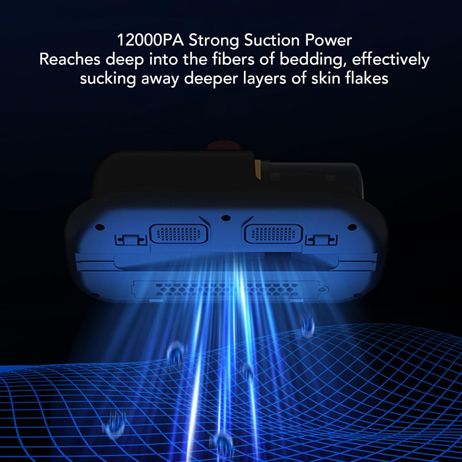 Zunate Bed Vacuum Cleaner 12kPa, Ultrasonic Mattress Vacuum Cleaner - Powerful Double Tapping, Cleaning, Filtration for Bedding Carpets Toys