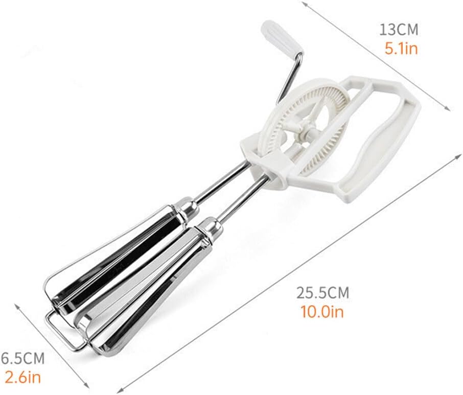 Stainless Steel Whisks, Hand Push Whisk Blender Semi-Automatic Quick Mixer Egg Milk Beater Milk Frother Rotating Push Household Whisk Mixer for Blending, Whisking (10 inches Orange)