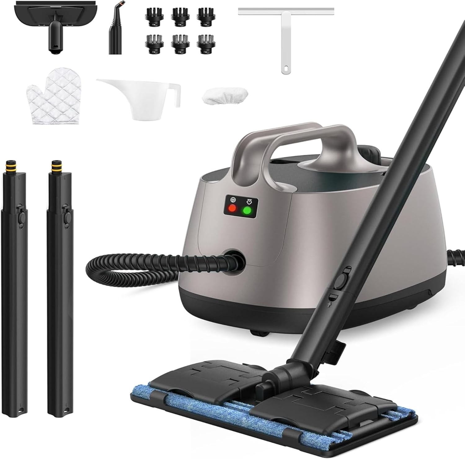 Steam Cleaner for home, 293°F 58 PSI Powerful Multipurpose Steam Mop for Home Use, 50Oz Capacity, Heavy Duty Steamer for Carpets, Handheld Steamers, Floors, Cars, Tiles, Crack Cleaning, Titanium