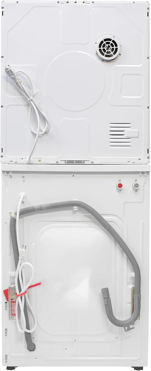 Equator Premium Stackable 15 Lbs Washer 1.62cf 110V+Vented Digi Dryer 3.5cf 110V in White