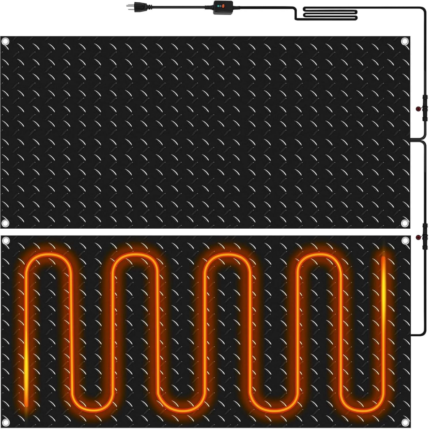 Outdoor Heated Snow-Melting Pads, for Sidewalks/staircases, Anti-Slip Rubber Pads, for Snow Removal(40x360cm/15.7x142in)