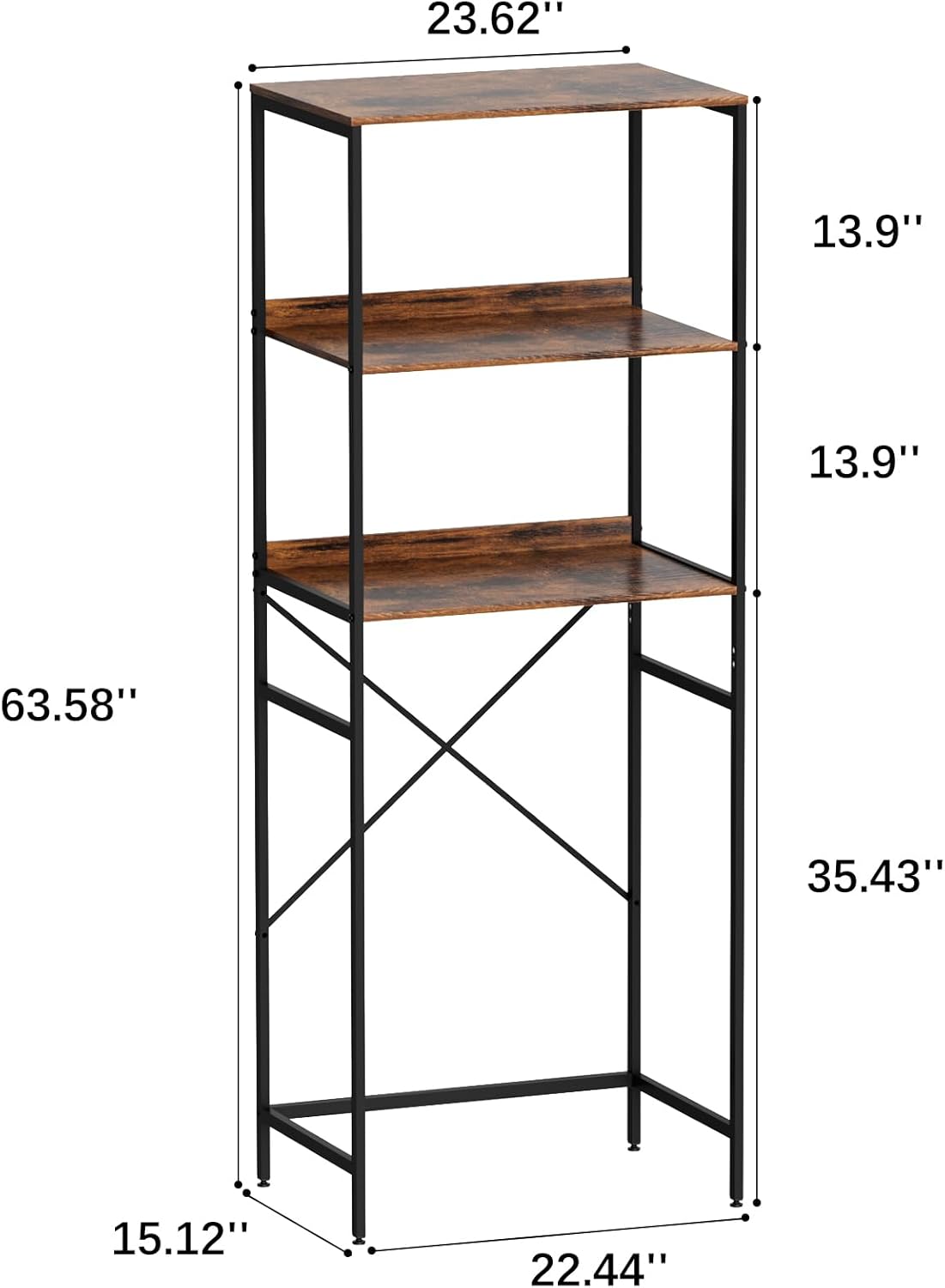 Mini Fridge Shelf Mini Fridge and Microwave Stand Over Mini Fridge Storage Rack 3 Tier Microwave and Fridge Stand Suitable for Dorm, Kitchens, Offices, Brown