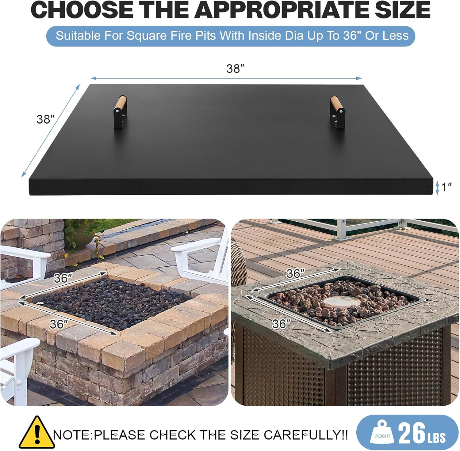 Fire Pit Lid Square 38