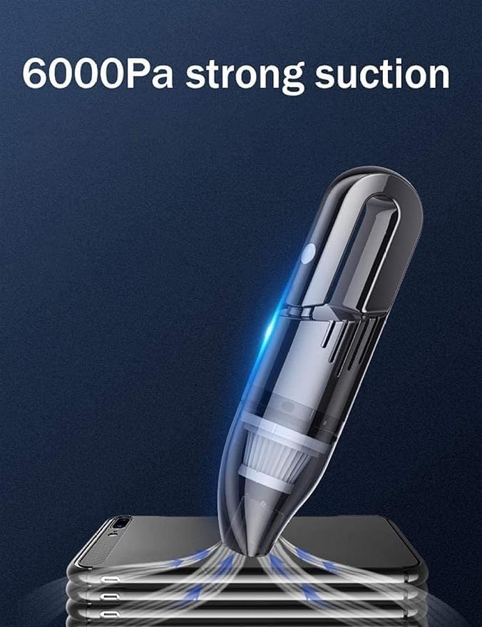 Handheld Vacuum Cleaner 6000PA Powerful Cyclonic Suction Lightweight Quick Charge Vacuum Cleaner Cordless for Home Car