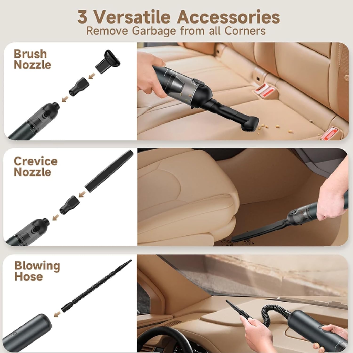 APLUSH Mini Handheld Vacuum Cleaner,Upgraded Car Hand Held Vacuum for Dust, Sand, Crumbs, Ultra-Light Portable Cordless Vacuum for Home, Car, Small Dust Buster,Green,16000Pa