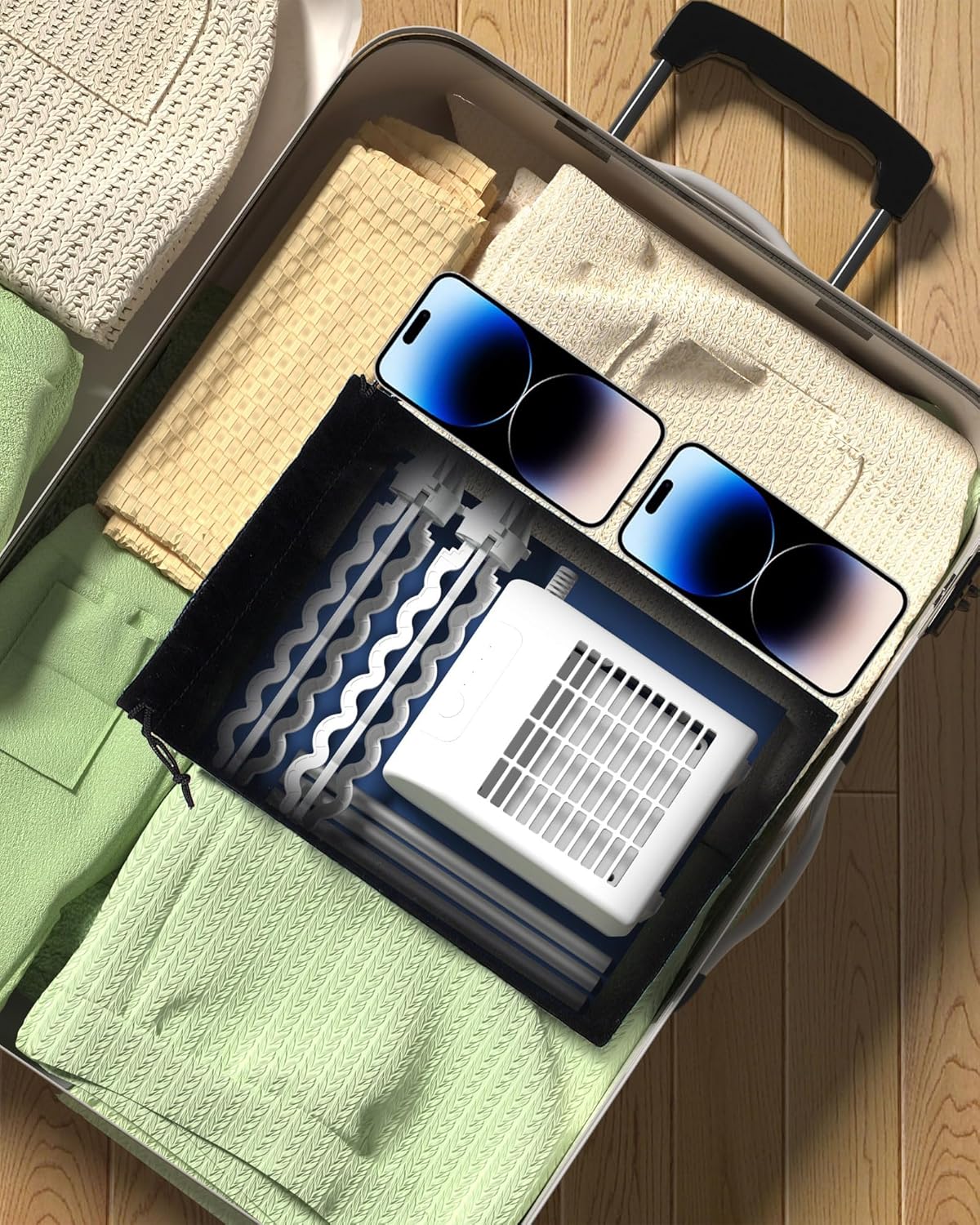 Portable Dryer, 46Inch-1000W Portable Clothes Dryer for Apartments, Portable Dryers Machine with Storage Bag, Mini Clothes Dryers for Travel, Home, RVs