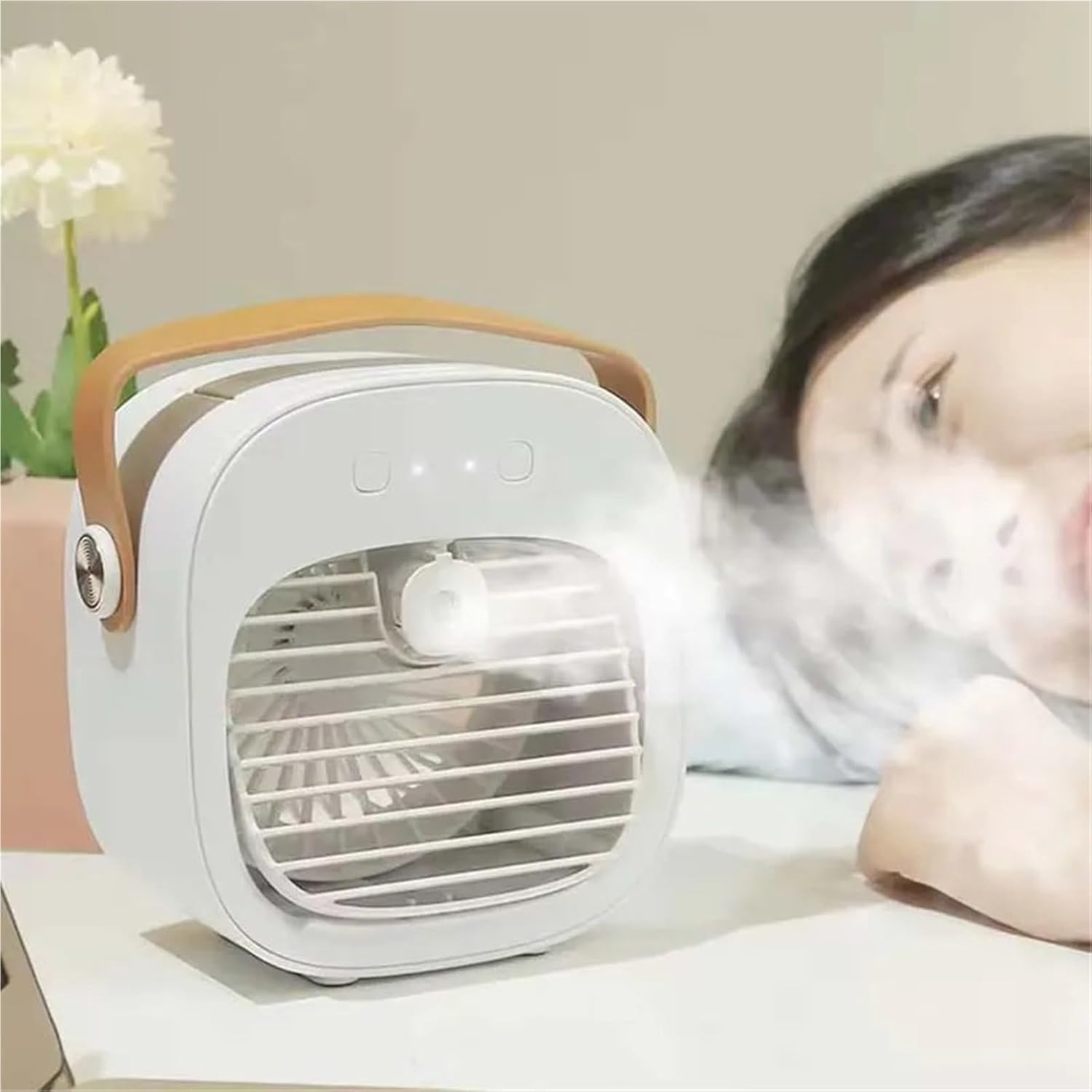 Portable Air Conditioner, Desktop Electric Water Air Cooler Cooling Fan Usb Rechargeable Air Cooling,Desktop Fan for Home Outdoors