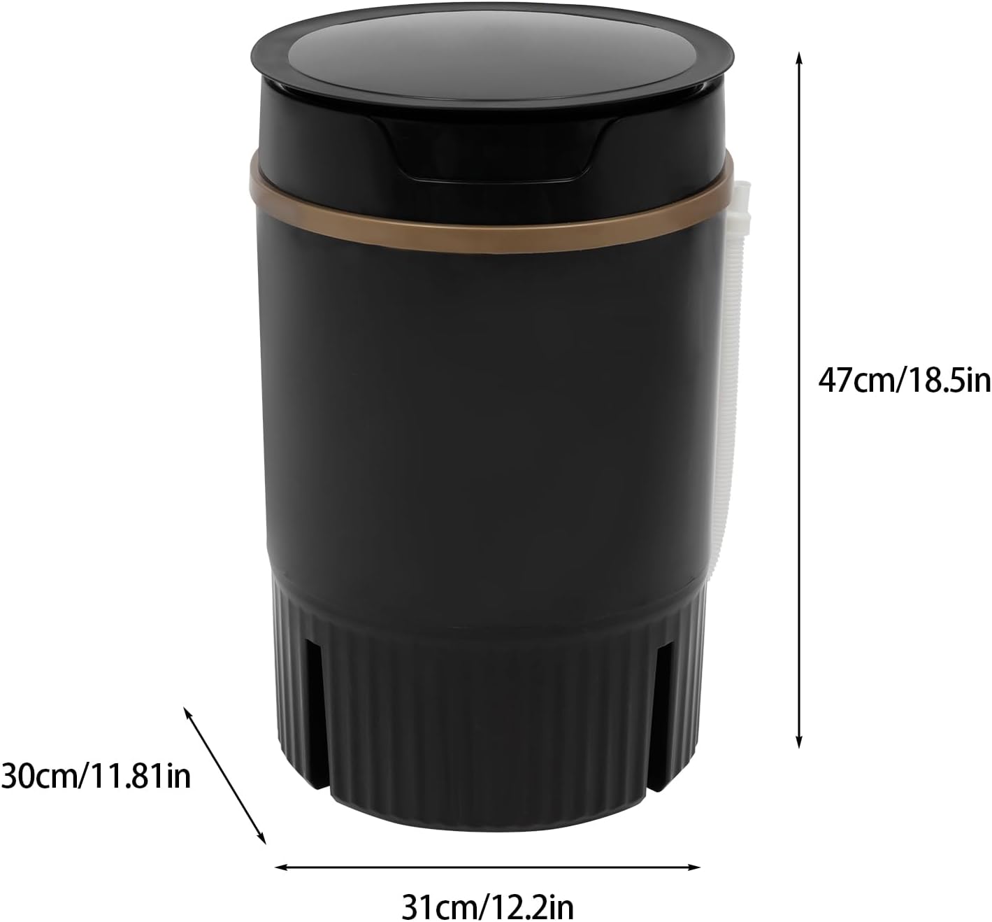 4.5L Portable Washing Machine,260W Mini Semi-automatic Laundry Washer,Single Tub Laundry Washer for Travel,Dorms,Camping (Black)