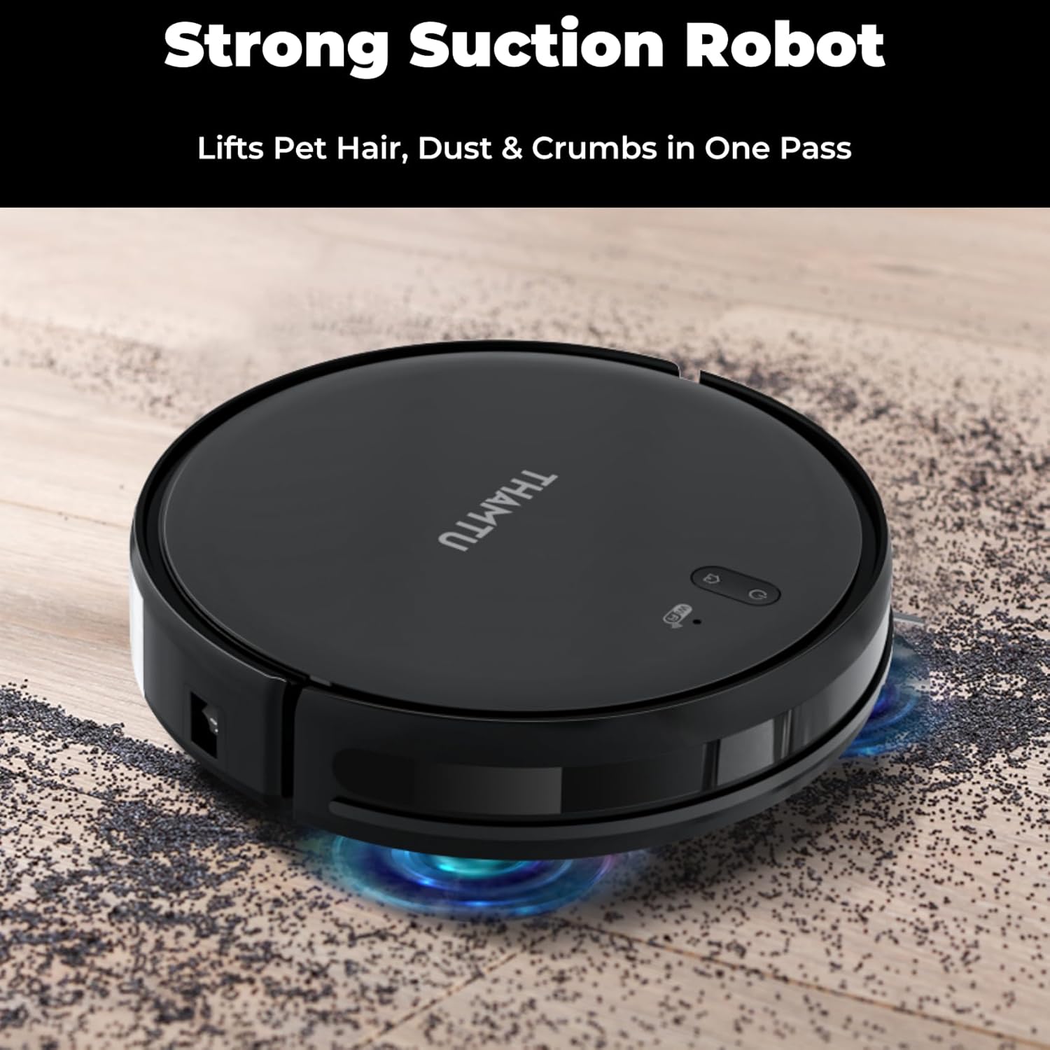 Robot Vacuum and Mop Combo, Slim 2-in-1 Vacuum Robotic with Strong Suction, Auto-Charging, Scheduling, Smart Robot Vacuum Cleaner Ideal for Pet Hair, Hard Floors & Low-Pile Carpets