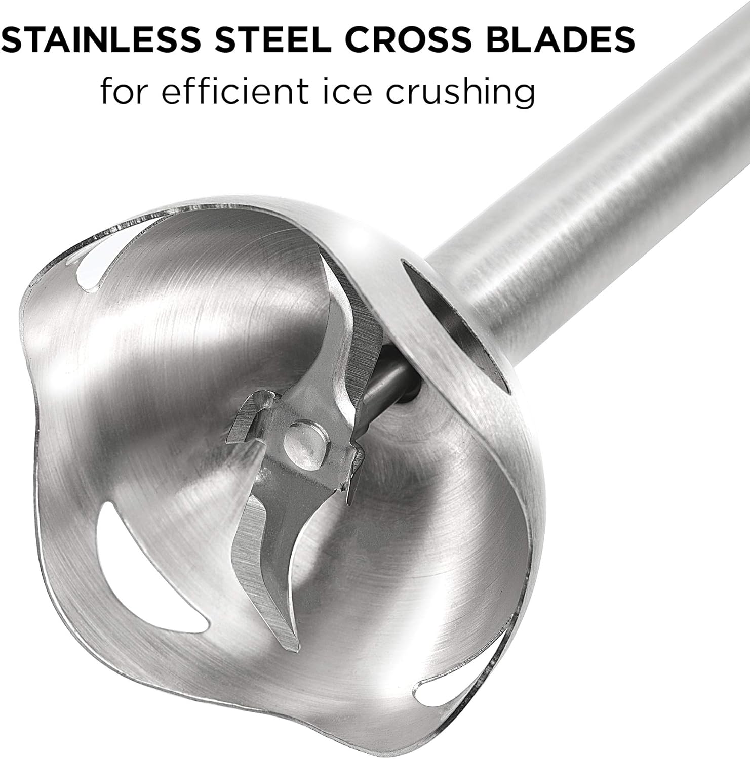 Chefman Immersion Stick Hand Blender with Stainless Steel Blades, Powerful Electric Ice Crushing 2-Speed Control Handheld Food Mixer, Purees, Smoothies, Shakes, Sauces & Soups, Sage