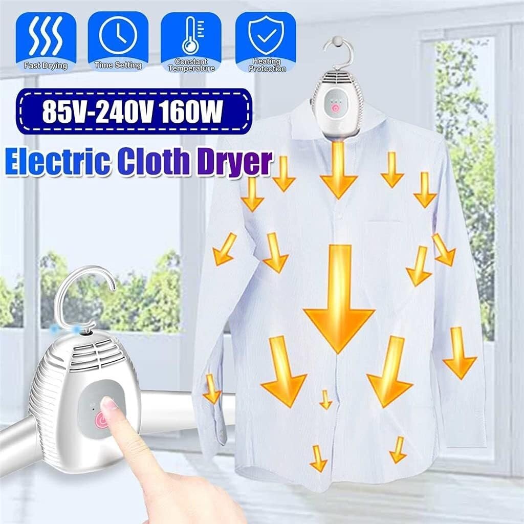Portable Electric Clothes Dryer, Foldable Laundry Dryer Machine with Shoe Tube, 3/6h Timing, Hot Cold Air Exchange