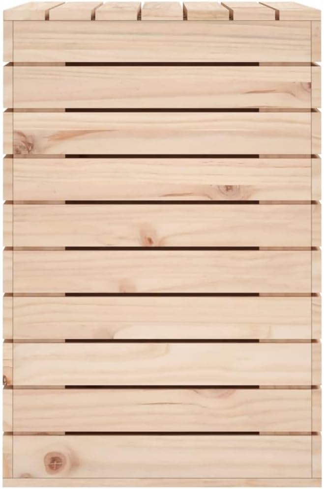 Large Wooden Laundry Hamper with Lid 34.8x17.3x26, Rustic Pine Laundry Basket Solid Wood, Heavy-Duty Clothes Storage for Bedroom, Bathroom, Laundry Room Organization, Brown