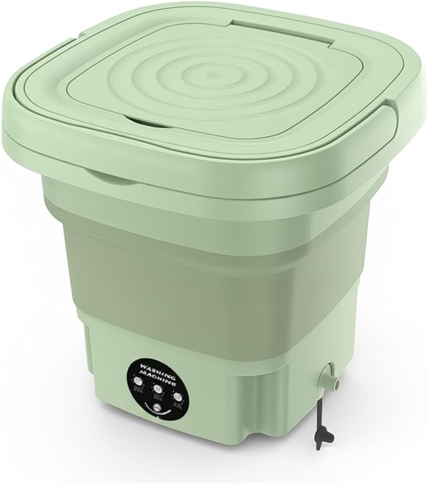 Portable Washing Machine (Lowest Price in Amazon), Mini 16L Foldable Laundry Machine with 3 Modes Deep Cleaning, Upgraded Small Collapsible washer for Hotel, Apartment, Home and Travel - Green