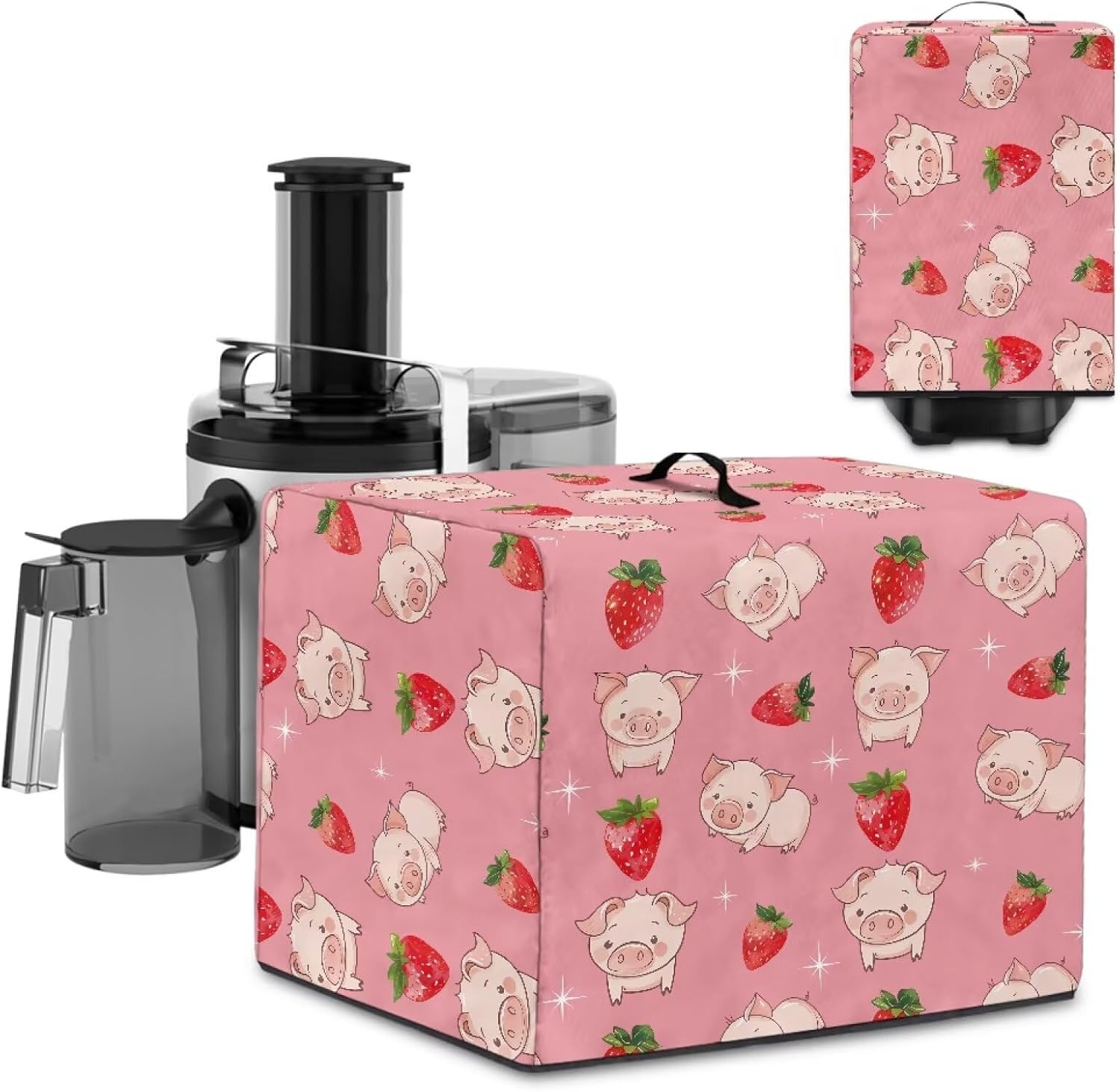 Strawberry Pig Blender Cover with Floral Prints – Juicer Dust Cover for Kitchen, Fits Most Small Appliances, Easy to Store & Wash, Stylish Home Decor