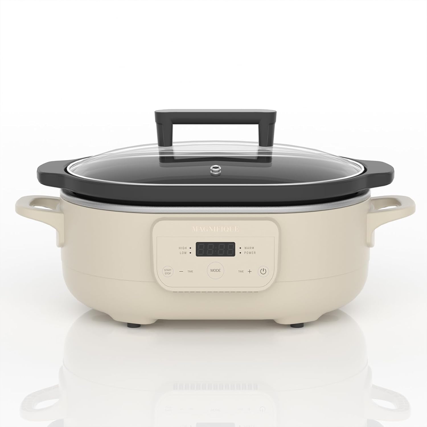 6 Quart Programmable Slow Cooker Removable Healthy Nonstick Pot - Small Kitchen Appliance for Family Dinners - Serves 6+ People - Heat Settings: Keep Warm, Oatmeal