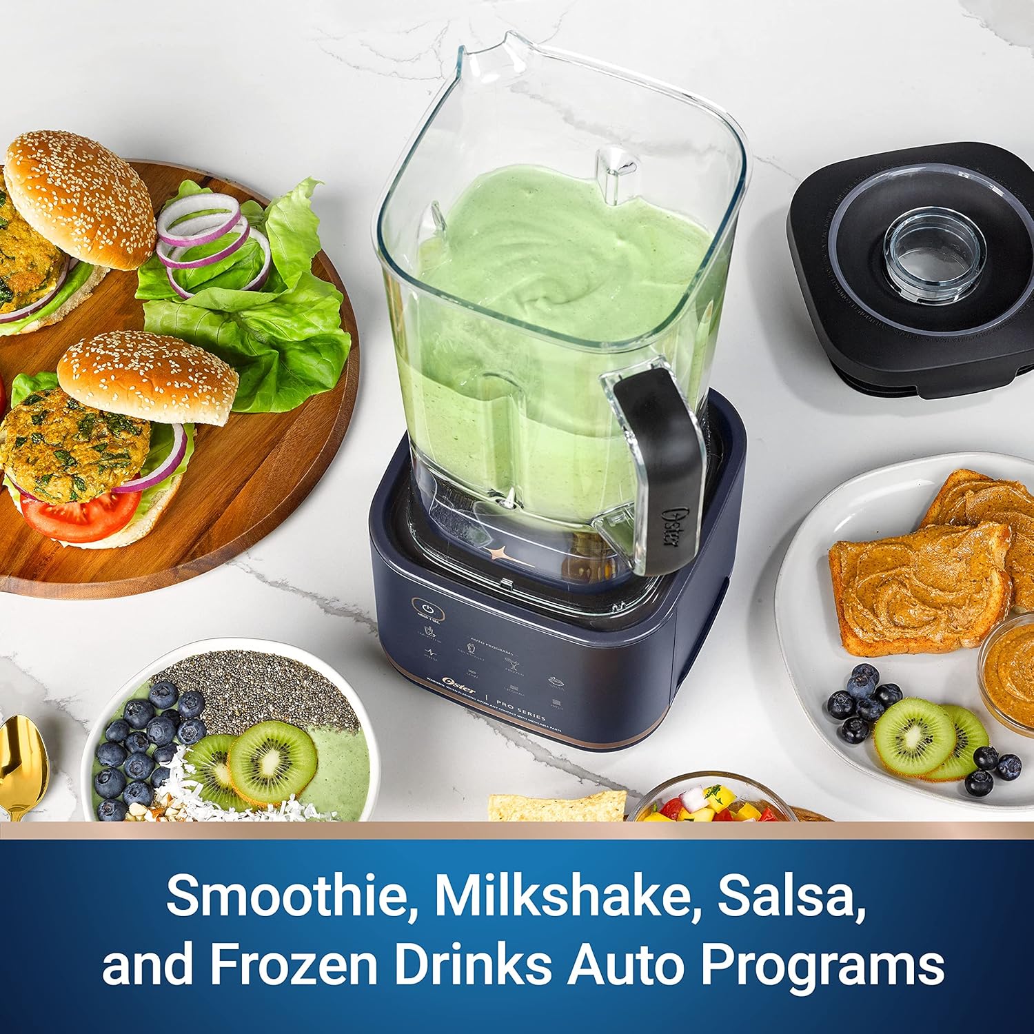 Oster Pro Series Blender with XL 9-Cup Tritan Jar and Tamper Tool Dark Blue