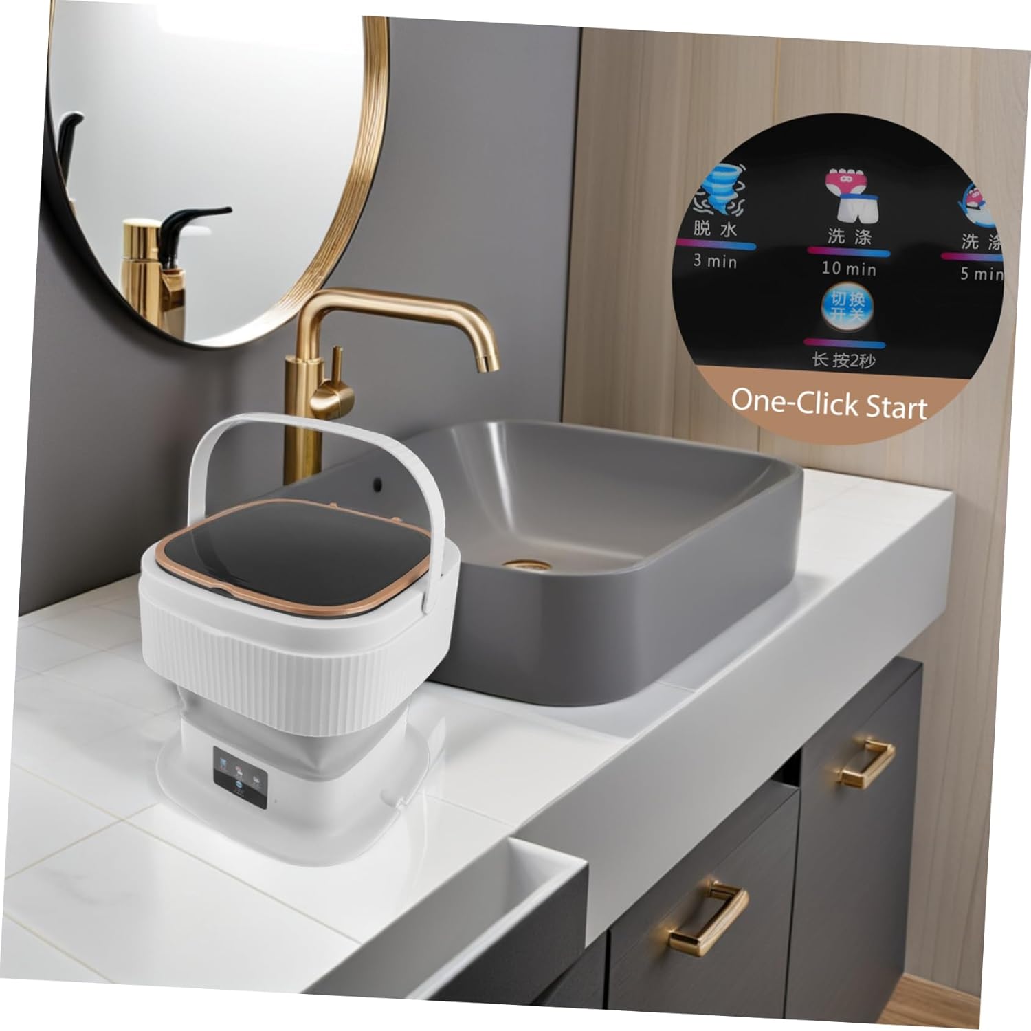 Uonlytech Portable Mini Washing Machine Dryer Compact Washer for Clothes Socks and Underclothes for Apartments and Travel