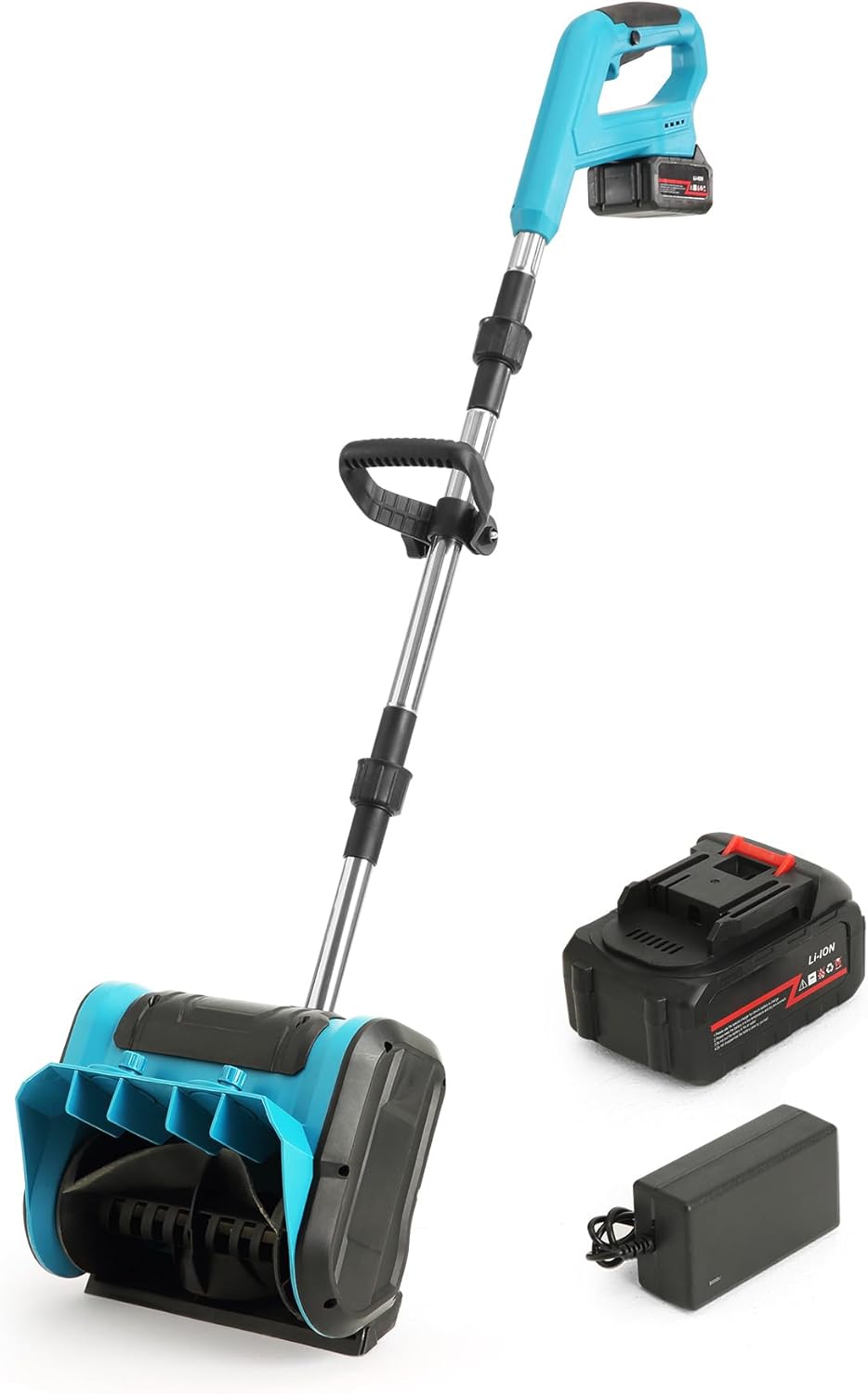 Yocada Cordless Snow Shovel 21V 12.5inch Lightweight Cordless Snow Blower Electric Snow Removal with Handle for Driveway Patio Deck Home Garage Garden Camping Outdoor (ONLY 1*Battery)