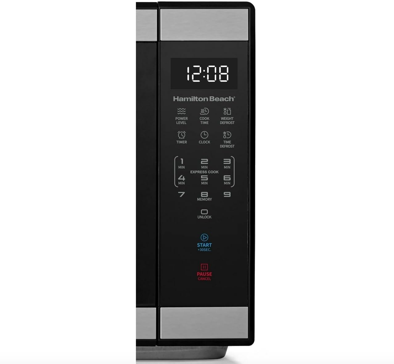 Hamiilton 1.1 Cu ft Countertop Microwave Oven in Stainless Steel, Sensor Cook