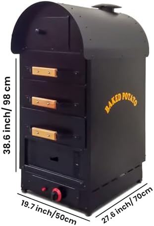 Gas Baked Potato Oven 3 Drawer | Professional Kumpir Oven for Restaurants & Catering | LPG/NG Compatible | Stainless Steel Body with Piezo Ignition & Gas Safety System | CE Certified