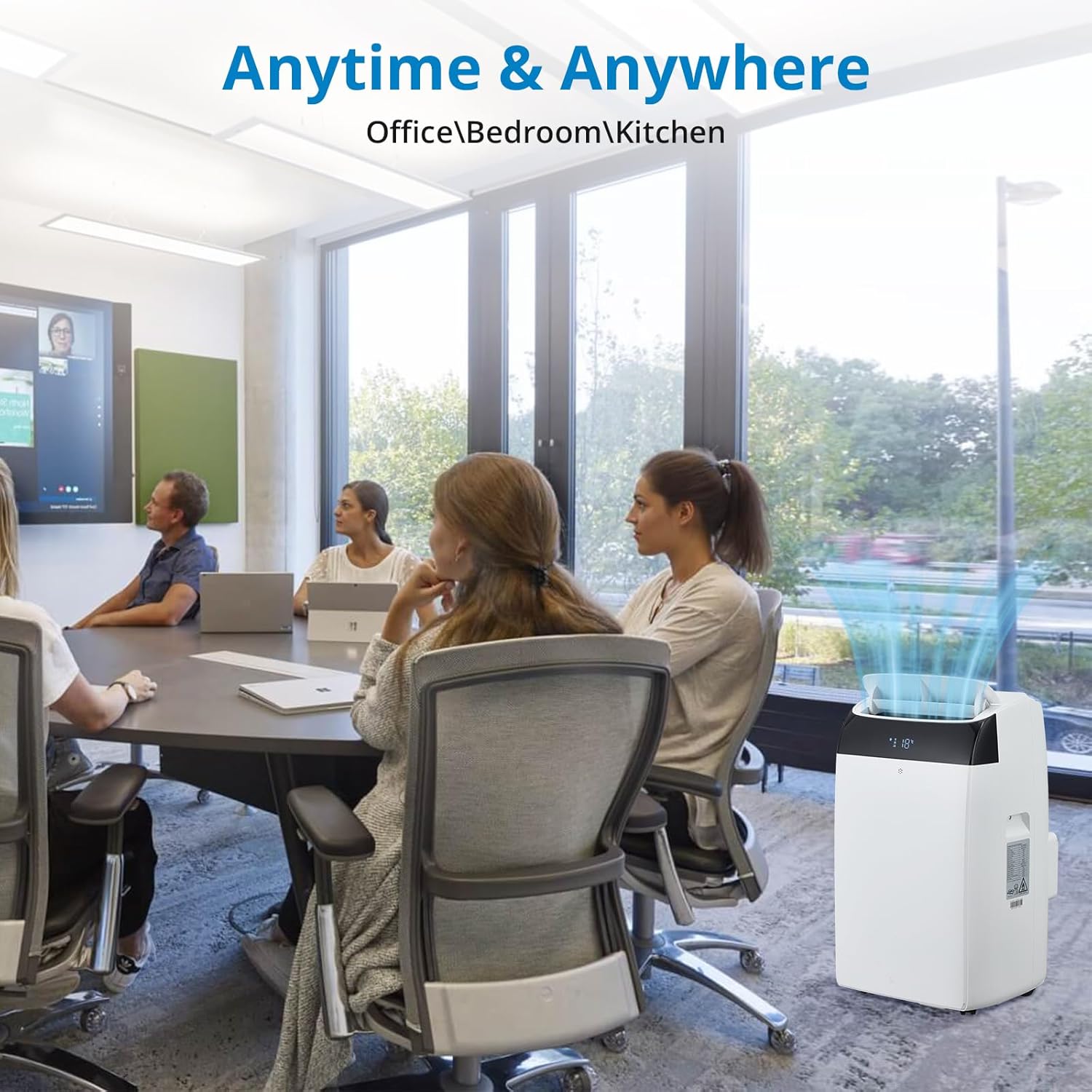 14000BTU Portable Air Conditioner, Takywep 3 in 1 Fast Cooling, Dehumidifier & Fan Modes Portable Air Conditioner, Auto Swing, with Sleep Mode for Home Up To 700 Sq.FT