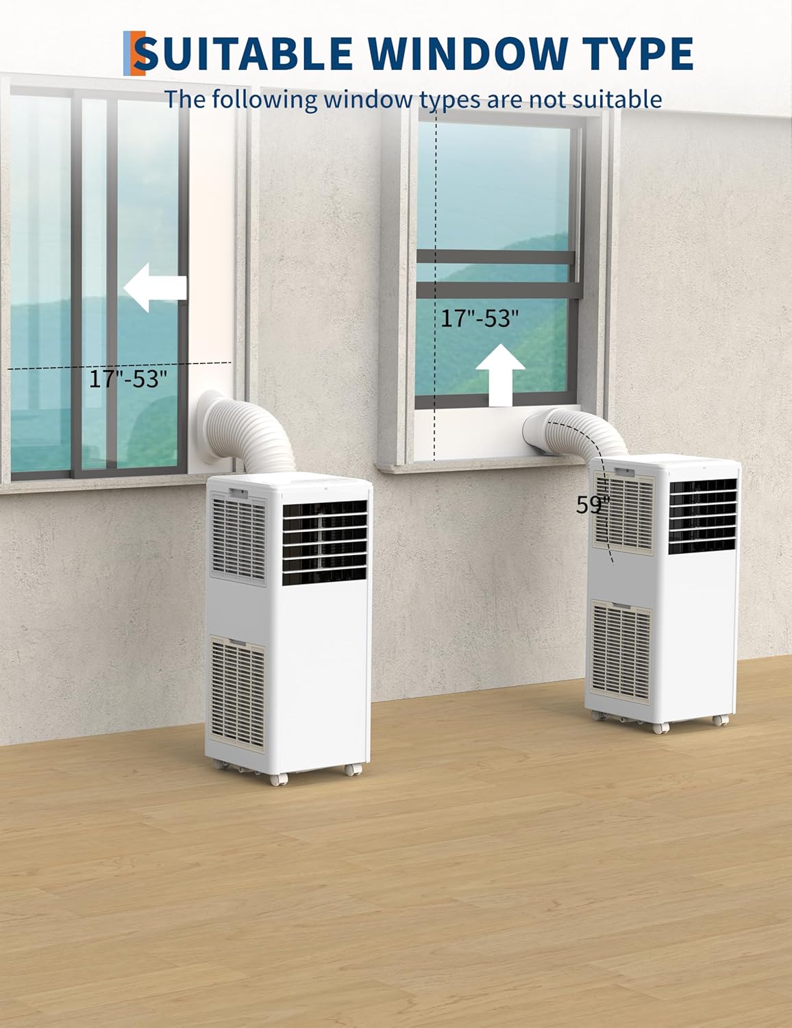 8000 BTU Portable Air Conditioner, Room Air Conditioner with Cooling, Dehumidifier, Fan, Portable AC Units for Room Cooling Up to 350sq.Ft, Remote Control, Sleep Mode, White Cover