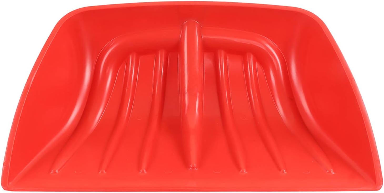 Snow Shovel, PP Plastic Blade Shovel, Large Capacity for Gravel Soil Leaves Garden Construction Clean 20.9 x 14in (Red)