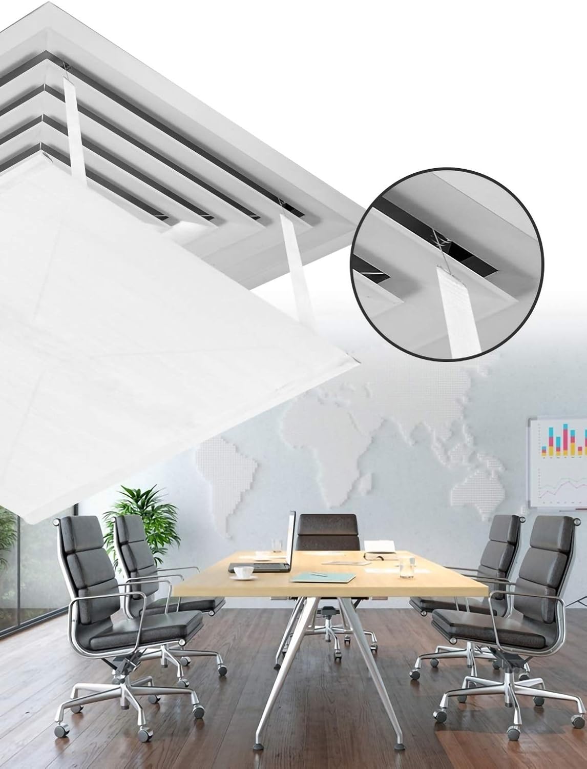 Air conditioner windshield Prevent Direct Blowing Central Air Conditioning Air, Square Air Conditioning Deflector,Outlet Ventilation Deflector, Waterproof Oxford Cloth Windshield