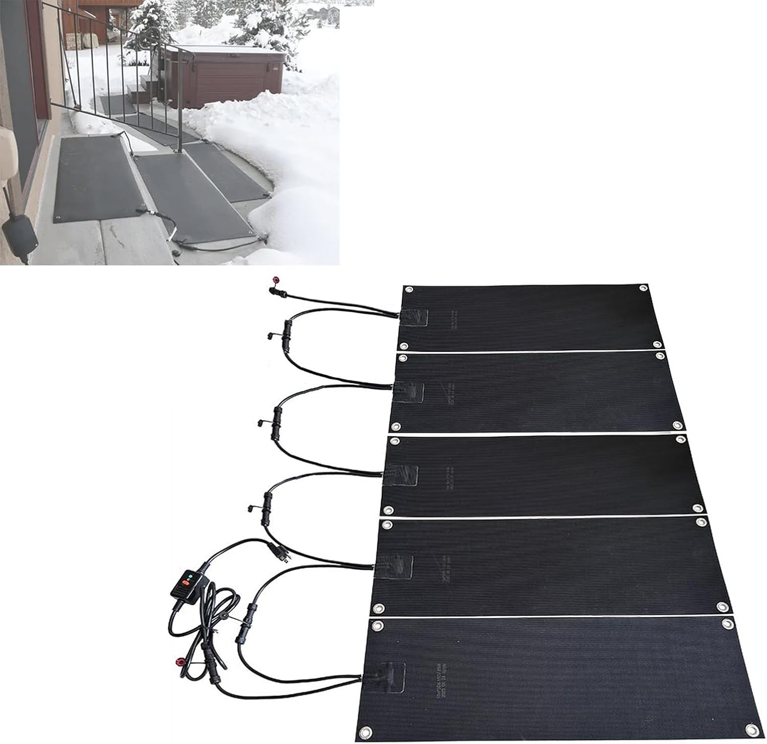 Heated Snow Melting Mats for Entrances - Non-Slip, Rubber Snow Melt Walkway Mats - Reliable Winter Ice Melt
