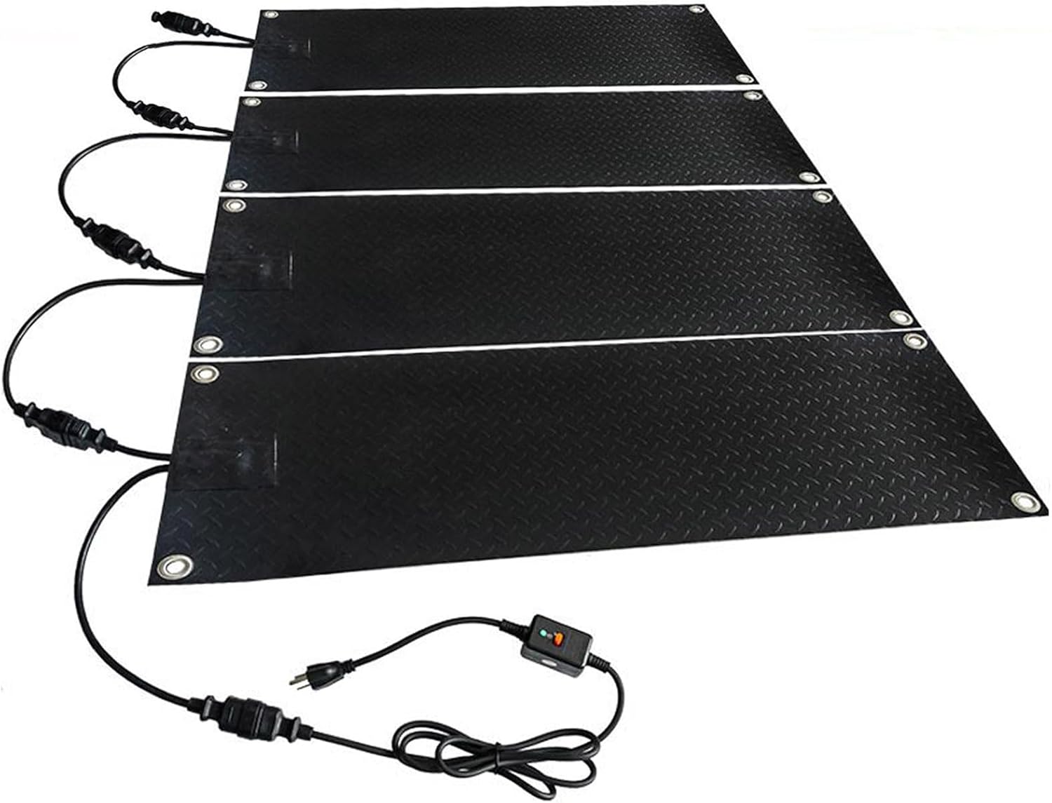 Heated Snow Melting Mats for Entrances, Outdoor Non-Slip Heated Outdoor Walkway Mat Driveway Pad, Winter Snow Mat,Winter Removal and Ice Melt Products,10x48'',4 Pcs