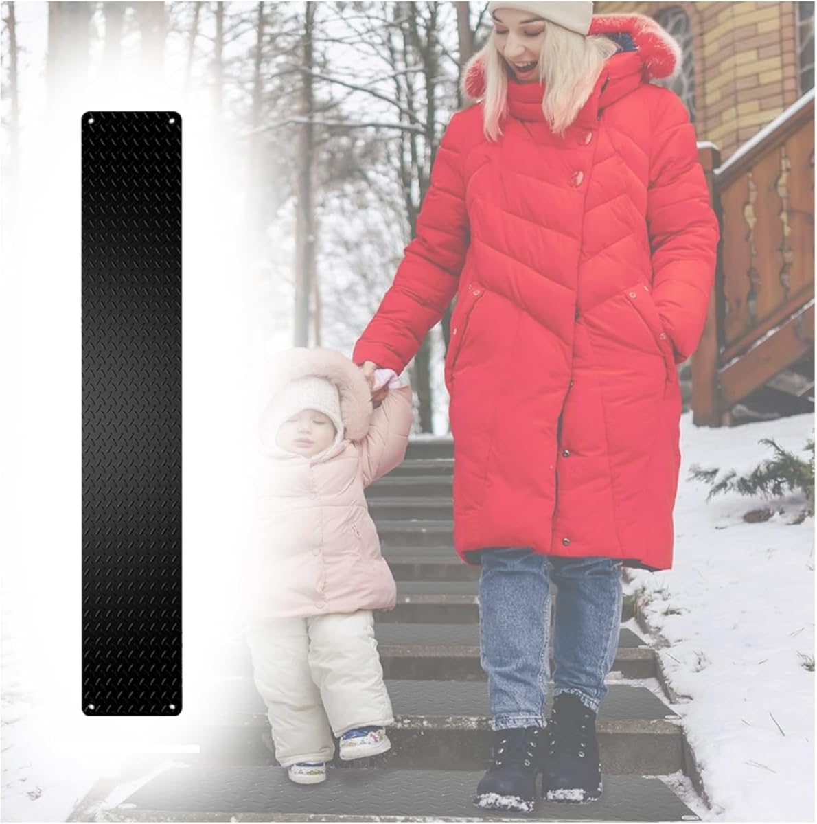 Heated Snow Melting Mats, Snow Melting Mats Outdoor Mats Portable Design Fast Snow Melting, Snow Mats for Walkway Fireproof Heat Resistant, for Outdoor Snowmelt(27.94 * 457.2,4 Slice)
