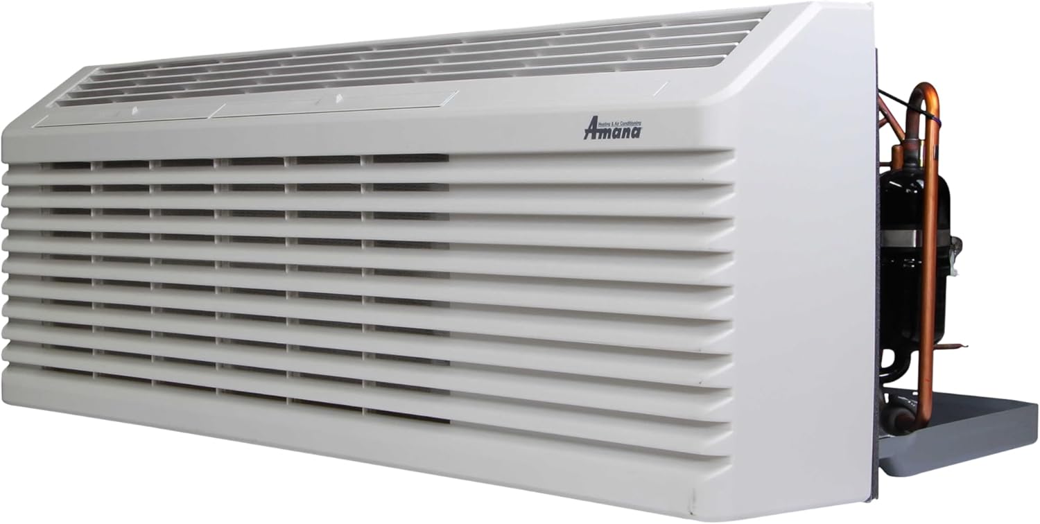 AMANA PTAC 15,000 BTU(3.5 kW) Air Conditioner PTH153J35AXXX with 3.5 kW Heater 20 Amp Plug - R32